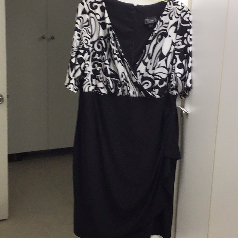 Dress Barn Monochrome Asymmetrical Dress